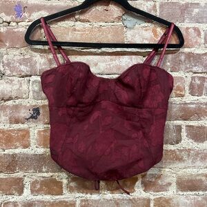 White Fox Boutique Burgundy corset top